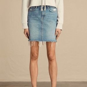 All Saints Denim Cut-Off Skirt